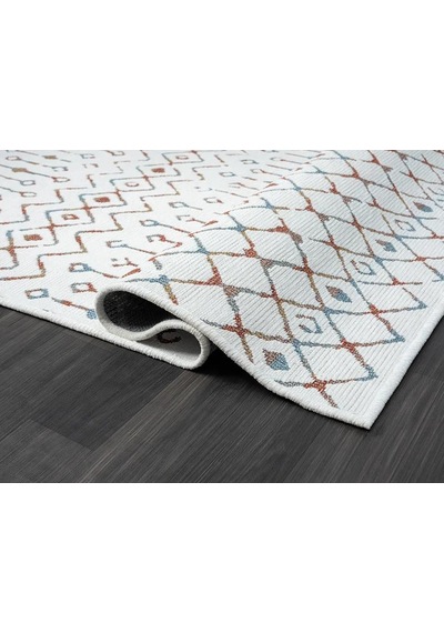 Lenda Ld002a Gri Kilim Renkli Detaylı Ince Antialerjik Kaymaz Taban Makinada Yıkanabilir Salon Halı-101 Renklı