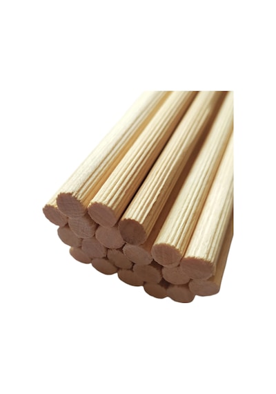 Ahşap Kavale Çubuk Çıta Yivli Kayın Kavela 15 Cm 12 Mm 30 Adet