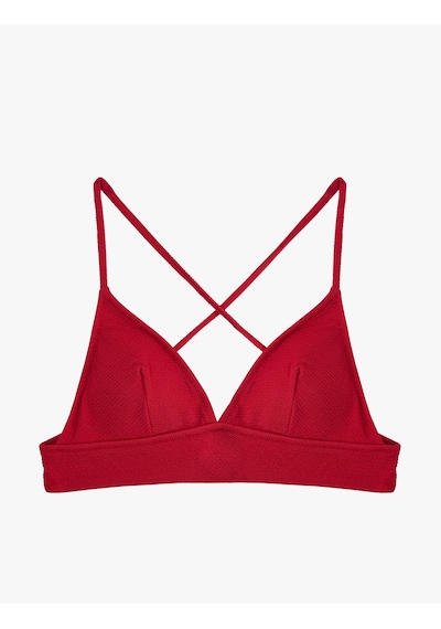 Koton Çapraz Askılı Dokulu Bralet Bikini Üstü Bordo 6sak10011mm