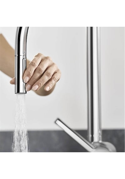 Hansgrohe Talis M54 Tek Kollu Eviye Bataryası 210, Çekilebilir El Duşu, 2jet Krom krom