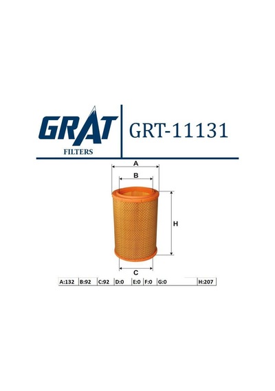 GRAT 11131 HAVA FİLTRESİ LAGUNA I 01- ESPACE 99-02 1.9 DTI