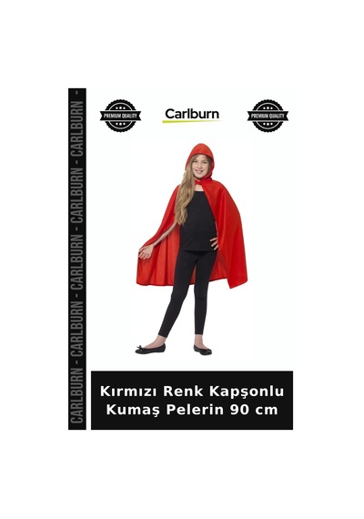 Kırmızı Renk Kapşonlu Kumaş Pelerin 90 Cm Dış Giyim Festival Ürünü Modern Tasarım +3