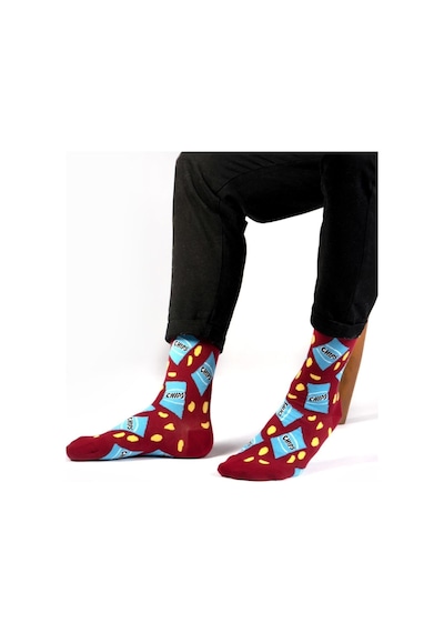 Ozzy Socks Cips Desenli Çorap Kırmızı