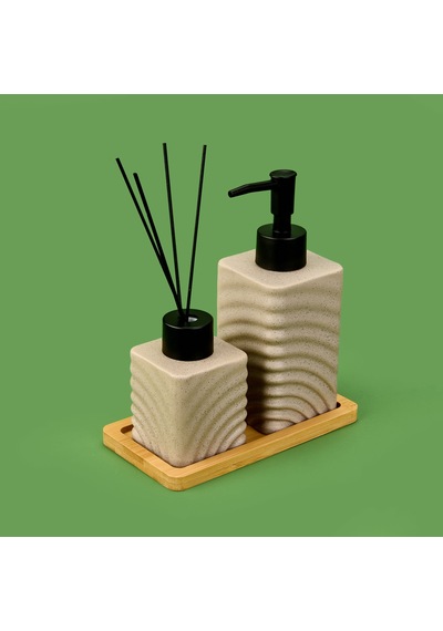 Bath 2'li Stantlı Banyo Aksesuar Seti - Bej Çok renkli