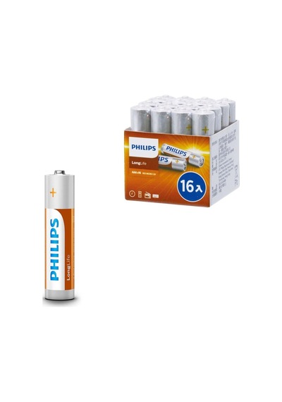 Pil Aaa Ince Alkalin 16lı Paket Phılıps R03l16f/97