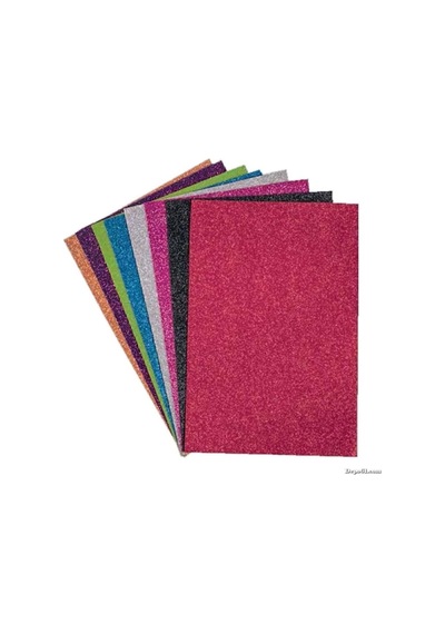 Monarty Dökülmeyen Simli Fon Kartonu 25x35 Cm 10'lu Karışık Renk