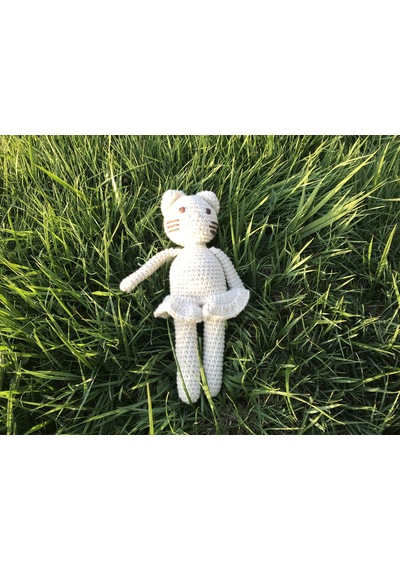 Naturaborn Natural Amigurumi El Örgüsü Oyuncak Etekli Kedicik