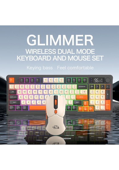 T96 2.4g Bt5.0 Çift Bağlantılı Tft Led Ekranlı Reinbow Gaming Oyuncu Klavye Mouse Set Diğer