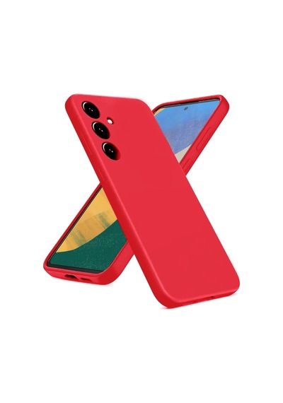 Samsung Uyumlu Galaxy A36 Uyumlu Kılıf Nano İçi Kadife Silikon - Kırmızı