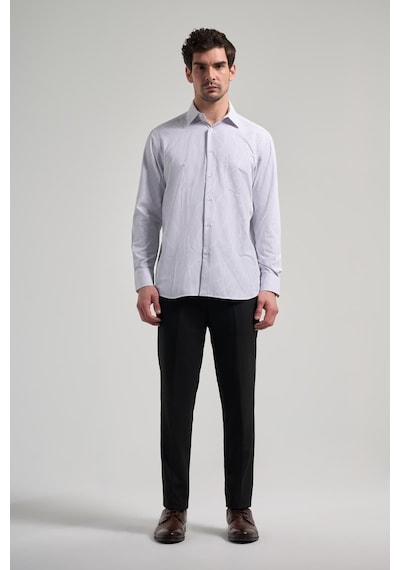 İmza Uzun Kol Çizgili Desen Bez Ayağı Sert Yaka Cepli Pamuklu Classic Comfort Fit Gömlek 1004250172 Siyah İmza Uzun Kol Çizgili Desen Bez Ayağı Sert Yaka Cepli Pamuklu Classic Comfort Fit Gömlek 1004250172 Siyah