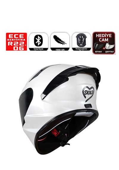 Skold Rapid Full-face Motosiklet Kaskı Ece-22.06 Beyaz