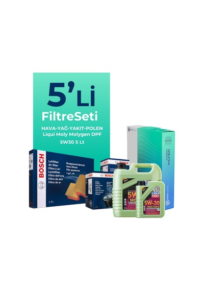 Bosch Hyundai Elantra 1.6 Dizel Filtre Bakım Seti Liqui Moly Motor Yağlı (2015-2020) 5 Li -