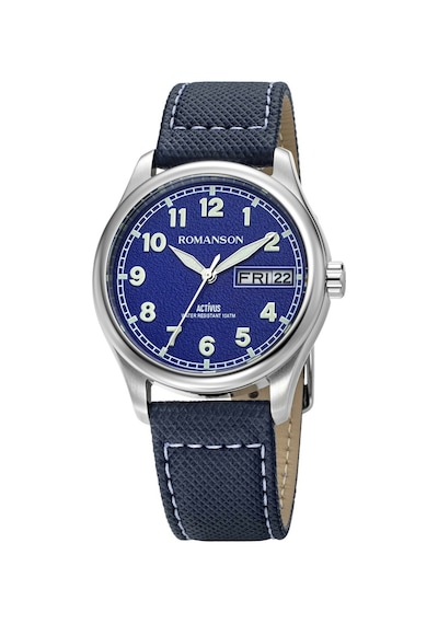 Romanson Almm5bs015uwa42w Safir Cam Swıss Quartz Çelik Kasa Takvimli Deri Kordon Lacivert Renk Erke