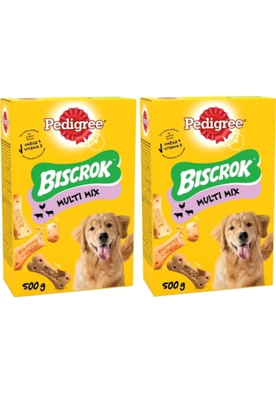 Pedigree Biscrok Multi Mix Köpek Ödül Bisküvisi 2 x 500 G