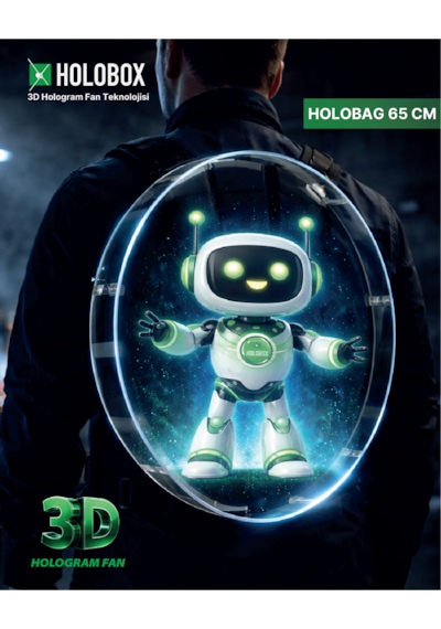 Holobox 65 Cm 3d Hologram Sırt Çantası Holobag