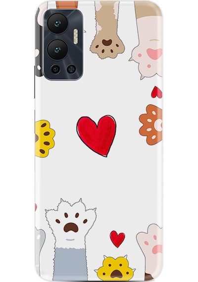 Infinix Hot 12 Kılıf Resimli Desenli Silikon Platinium Series Kedilerin Aşkı 1903