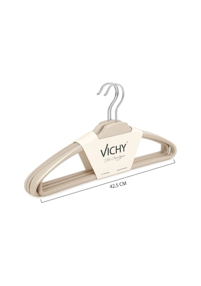 Vichy 5 Li Kaymaz Yüzeyli Askı 42,5 Cm Bej Renk Elbise & Gömlek Askısı Vch-7023 Açık Bej