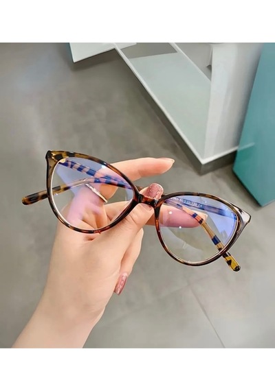 Talia Leopar Mavi Işık Filtreli Ekran Gözlüğü Optik Uyumlu Camları Değişebilir Çok Renkli