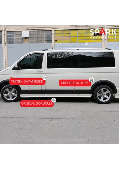 Volkswagen Transporter T5 2003-2009 Yıl Aralığı Uyumlu Kısa Şase Sağ Sürgü Dodik Seti 11 Parça Siyah