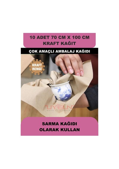 10 Adet 70cm X 100cm 100 Gr. Kraft Ambalaj Kağıdı, Çeyiz Ev Eşyası Hediye Ürün Paketleme, Çocuk Etkinlikleri
