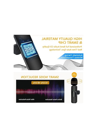 Kablosuz Yaka Yaka Mikrofon İphone İpad Profesyonel Klip Mikrofon - Kablosuz Yönlü Kondenser Kayıt 2 Mikrofon Röportaj Video Podcast Vlog Youtube