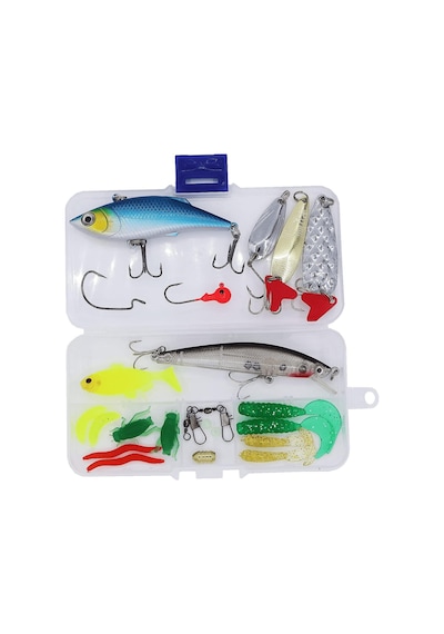 Valkyrie 24 Parça Sahte Olta Yem Ve Aksesuar Seti Silikon Rapala Jig Kaşık