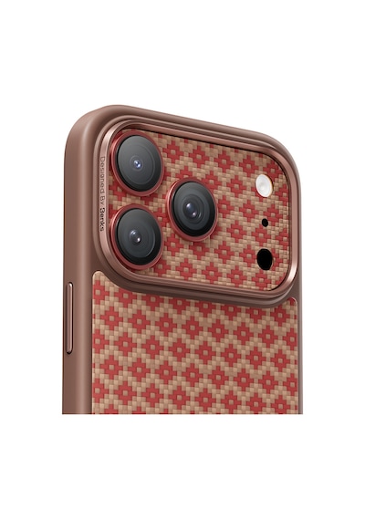 Apple Uyumlu   iPhone 17 Pro Benks Armorwarrior Armorgrid Serisi Kevlar Kamera Lens Koruyucu Turuncu