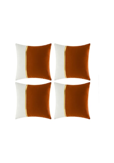 4 Paket Sonbahar Dekoratif Kırlent Kılıfları 45 X 45 Cm Oturma Odası Kanepe Yatak İçin, Sert Turuncu Ve Beyaz Kadi Diğer