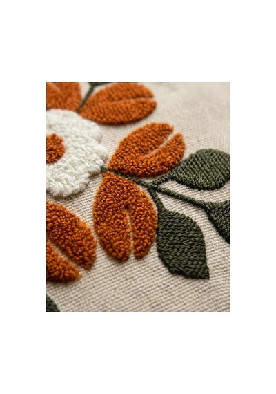 Punch Nakış Kırlent Kılıfı 2 Li 40 Cm X 40 Cm Açık Kahverengi