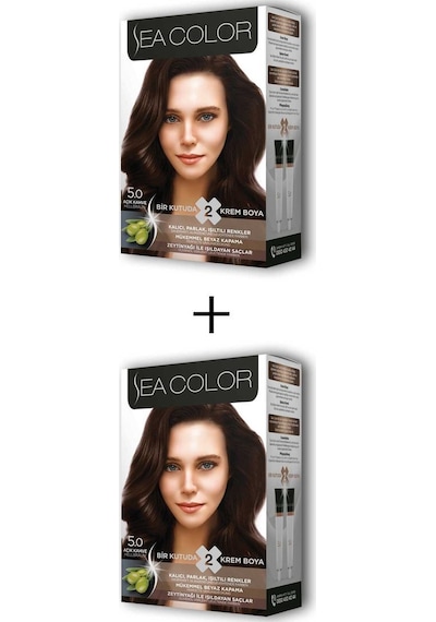 2x2 Tüp Saç Boyası Seti Açık Kahve No:5.0