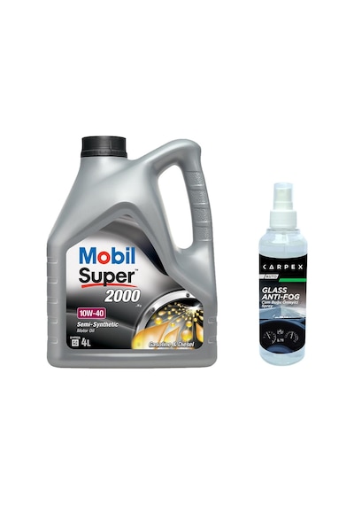 Mobil Super 2000 X1 10W-40 Motor Yağı 4 L + Carpex Cam Buğu Önleyici