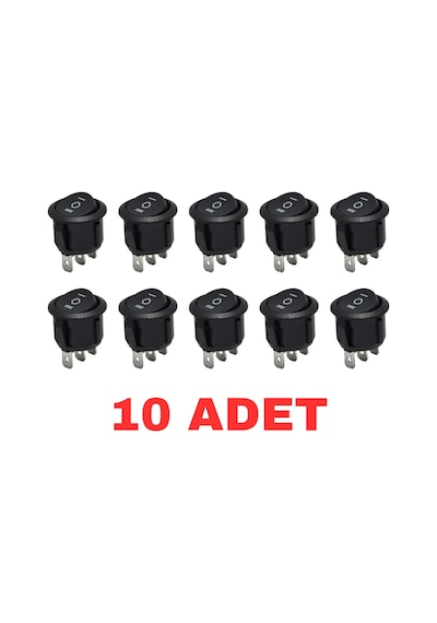 Aç Kapa 1-0-2 On Off On Çıt Çıt Düğme 12v 10 Adet Anahtar Düğme