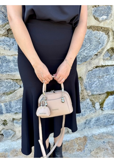 Just Polo Kadın Yeni Sezon Mini Cüzdan Aksesuarlı Askılı Şık El Ve Omuz Çantası Ebat : En 19 Boy 14 Cm Vizon 42151087