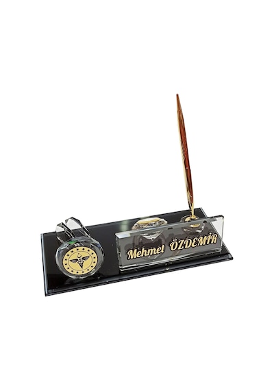 Sağlık Bakanlığı logolu, Logolu Masalık kalemli isimlik M524Gold