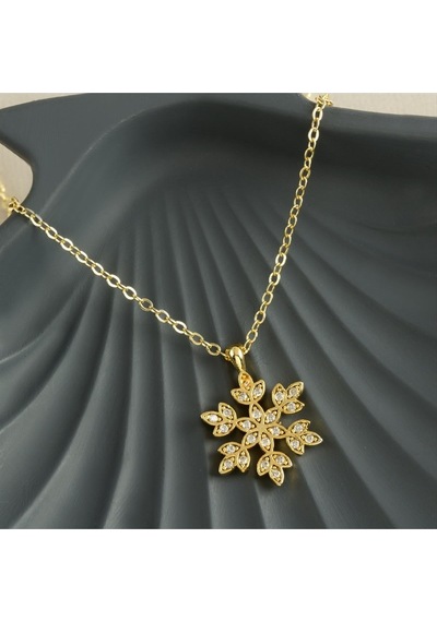Kartanesi - 834 - Zirkon Taşlı Trend - Nazblsmm - Kolye Sarı Metal