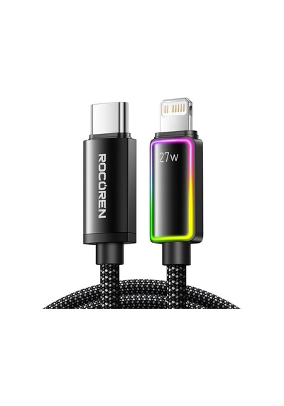 27w Type-c To Lightning Rgb Aydınlatmalı Örgülü Şarj Ve Data Kablosu 1 Metre Diğer