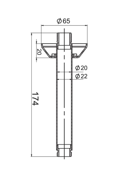 Nsk Tepe Duş Başlığı İçin Tavandan 17cm İniş Borusu - N289228202 Krom