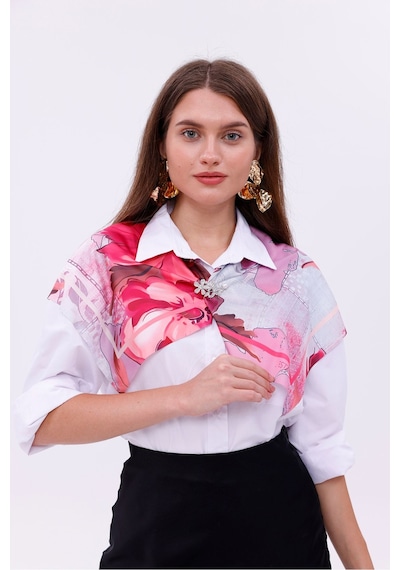 Aşk Çiçeği Model Fular Bandana Şal Estascarf 70x70 Cm Renkli