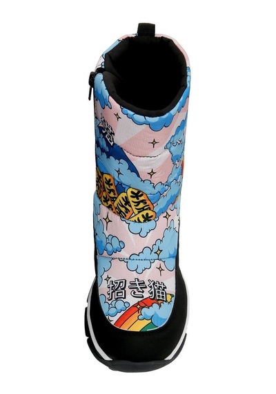 Kadın Vegan Çok Renkli Kar Botu - The Lucky Cat Tasarım Multicolor