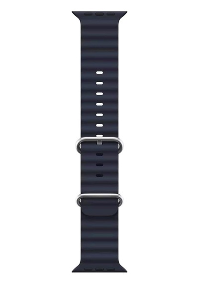 Microsonic Apple Uyumlu  Watch Series 7 45mm Kordon Ocean Band Lacivert