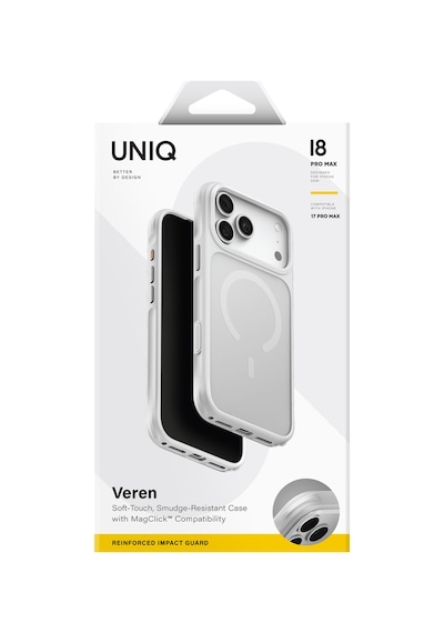 Apple iPhone Uyumlu 18 Pro Max Kılıf Parmak İzi Ve Leke Tutmaz Veren Serisi Buzlu Transparan Magsafe Kapak Beyaz