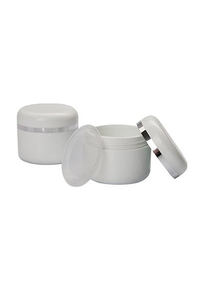Plastik Krem Kavanozu Gri Şeritli Kapak 50 Ml Diğer