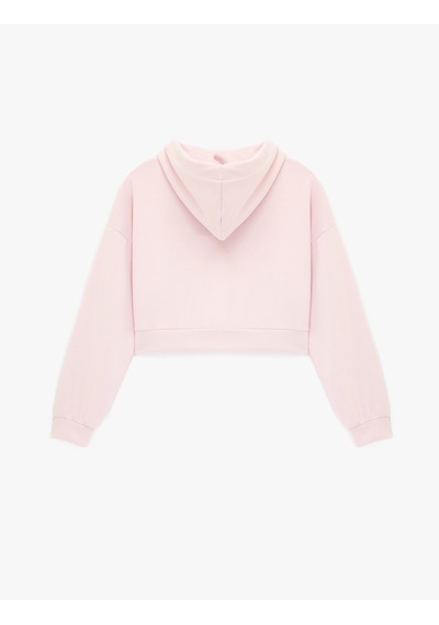 Koton Modal Kumaş Uzun Kollu Cepli Kapüşonlu Sweatshirt Pembe 6sak10296ek Gülkurusu