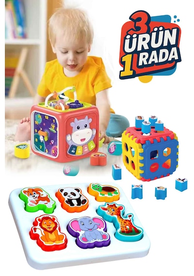 Eğitici Işıklı Ve Müzikli 6in1 Aktivite Küpü Neşeli Dostlar Bulta