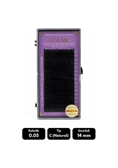Ocean 0.05c Natural Kıvrım 14 Mm Soft Eyelash Doğal İpek Kirpik 16'lı
