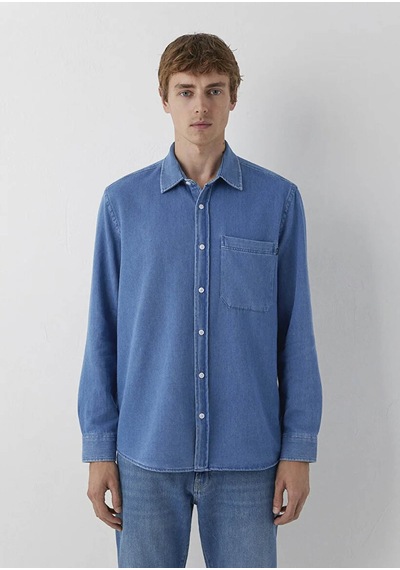 Mavi Cepli Denim Regular Fit İndigo Erkek Gömlek 0212085-18790 Indigo
