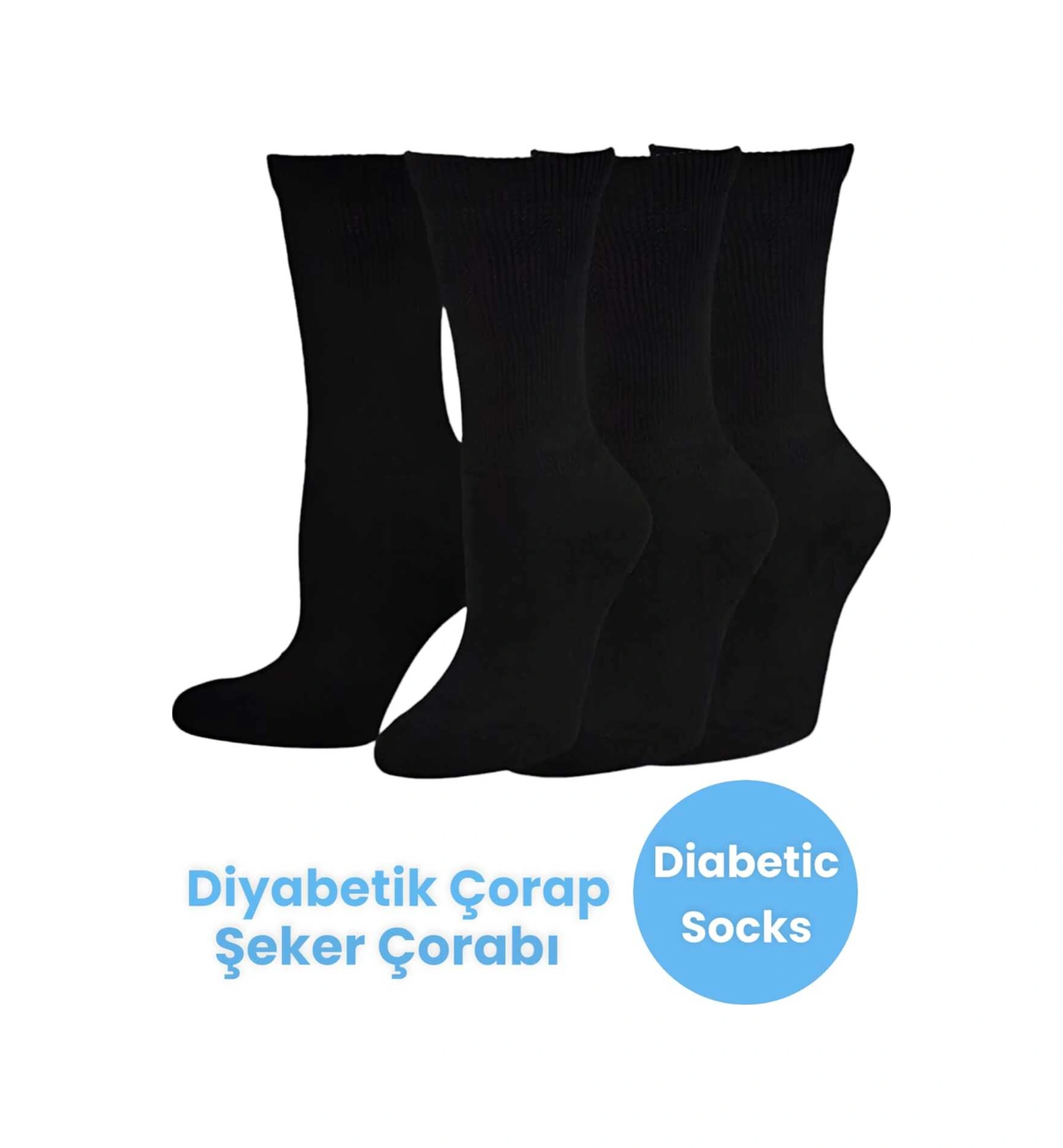 Tezzgelsin Unisex 3'lü Pamuklu Çorap Şeker Çorabı  Çorabı Koku Önleyici Çorap Siyah