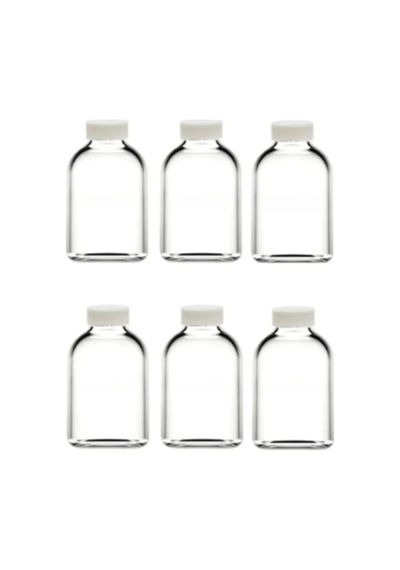 6 Adet Cam 50 Ml Mini Shot Ginger Detox Şişe Plastik Sızdırmaz Kapaklı Kolonya Koku Süs Küçük Ş Standart