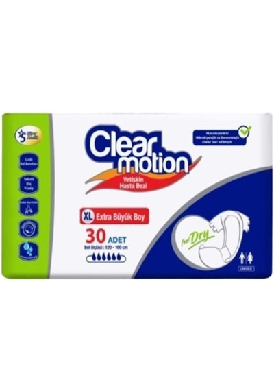 Clearmotion Yetişkin Hasta Bezi Bel Bantlı Extra Large 30 Adet XL