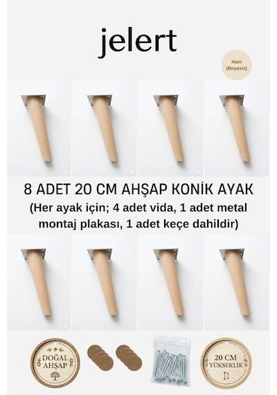 Konik Masif Gürgen Mobilya Ayağı 20 Cm Metal Montaj Aparatlı, Robot Süpürge Uyumlu Koltuk Kanepe Tv Ünitesi Baza Yükseltme Ayağı Ham/boyasız 8'li Krem Konik Masif Gürgen Mobilya Ayağı 20 Cm Metal Montaj Aparatlı, Robot Süpürge Uyumlu Koltuk Kanepe Tv Ünitesi Baza Yükseltme Ayağı Ham/boyasız 8'li Krem